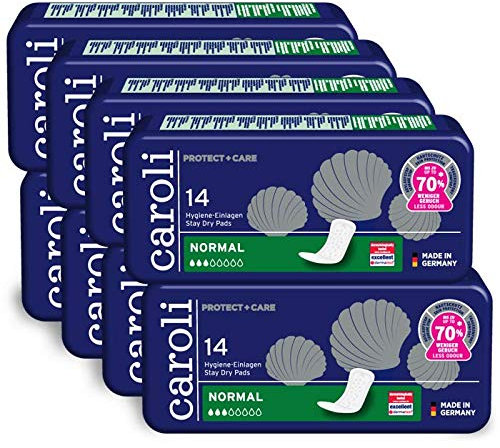 Caroli Protect + Care Hygiene-Einlagen, Vorteilspack, Made in Germany (Normal 8 x 14 Stück)