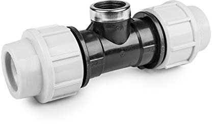 rg-vertrieb PE Rohr Verschraubung Fittings Klemmfitting T-Stück Innengewinde IG für Verlegerohr Rohrverbinder (32mm x 1)