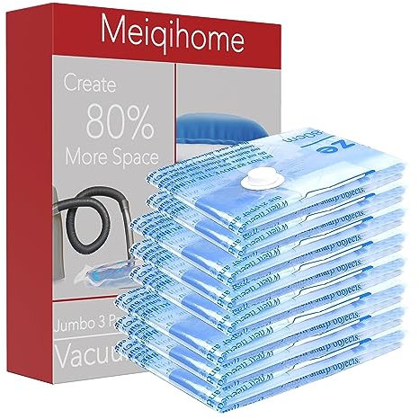 Vacuum Storage Bags,10 Small Space Saver Sealer Bags, Vacuum Bags for Clothes, Pillows, Comforters, Blankets, Beddings