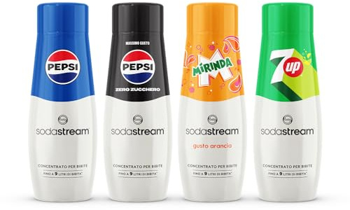 Sodastream Pepsi – 4x Gusti per bibita Pepsi Zero & Pepsi, Mirinda e 7up
