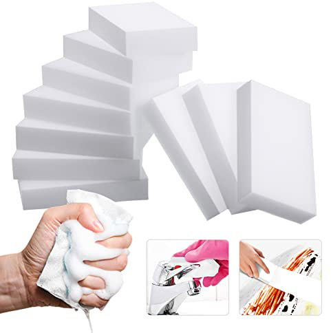 Borrador mágico de melamina, paquete de 50/100 limpiadores multisuperficie, almohadillas de esponja antiarañazos para cocina, baño, bañera, fregadero, zapatos, coche, sin productos químicos añadidos