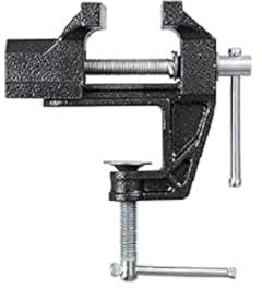 BUYSK Mini Table Bench Vice Clamp for Jewelry Model Making DIY Repairs Modelling Painting and Crafting-Black (cast Iron(32mm))