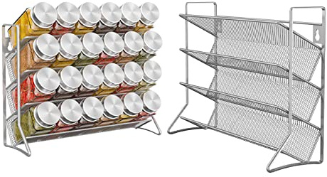 Estante de especias de pie para cocina organizador de cocina organizador de cocina mantiene muchos tarros de especias organizador para armario de cocina y encimera tarros de especias no incluidos