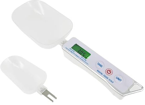 Uadme Balance à Cuillère Numérique, 500 g/0,1 g Balance Cuisine Cuillère Pesée Numérique avec Écran LCD Balance à Café pour Cuisson Farine Riz Épices Beurre Nourriture pour Chien Nourriture pour Chat