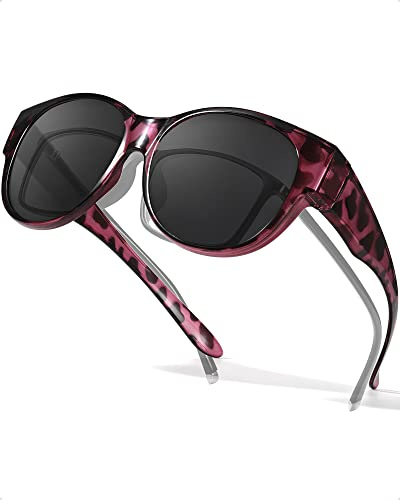 LVIOE Sonnenbrille für brillenträger Damen Runde Fit-over Überbrille mit UV-Schutz