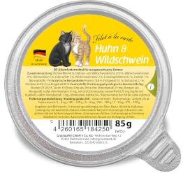 GranataPet Filet à la Carte Huhn & Wildschwein, 6 x 85g | Alleinfuttermittel, Getreidefrei, Ohne Zuckerzusatz, Taurin & Lachsöl, Hoher Fleischanteil, Made in Germany