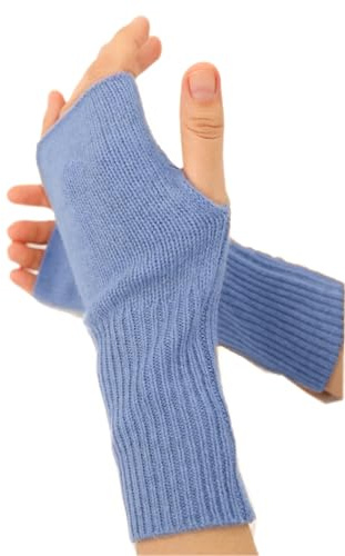 Prettystern Unisex 2-fädige dick gestrickte Kaschmir Pulswärmer Halb-handschuhe Hand-Stulpen Fingerlose