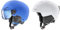 uvex rocket jr visor - Skihelm für Kinder - mit Visier - individuelle Größenanpassung - blue matt - 54-58 cm & heyya pro - Skihelm für Kinder - individuelle Größenanpassung weiß-schwarz matt 54-58 cm
