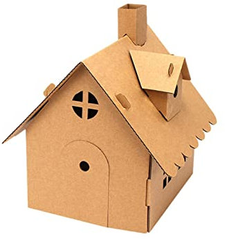 Wpsagek Papphaus für Kinder | Malhaus-Karton - Papierspielzeug zum Selbermachen, klares KT-Brett, fördert Konzentration, praktische Fähigkeiten und Geduld, Deko-Schrank, Nachttisch