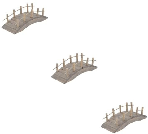 Sosoport 3 Stück Puppenhaus-Bogenbrücke Zubehör Mini-Zen-Gartenbrücke Gartenbrücken Bank Modellhaus Mini- Künstliche Miniatur-Dekoration Puppenhaus-Spielzeug Miniatur-Brücke