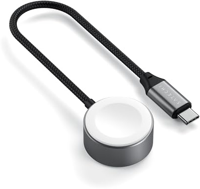 SATECHI magnetisches Ladekabel für Apple Watch, 5 W | 19-cm-Kabel, kompatibel mit Series 1–11, Ultra 1–3, SE 1–3 und AirPods mit kabellosem Ladecase