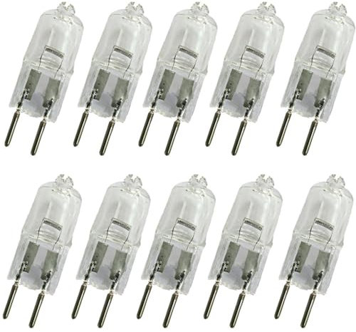 DLEDMOP Halogen Bulb 50W Dimmable GY6.35 Light Bulb JC Type GY6.35 Bi-pin Base AC/DC 12V Warm White 2700K Single Ended Capsule Light Bulbs 35W 10PCS