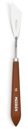 MEEDEN Artist Paint Palette Knife: 9.49 Flexible Stainless Steel Art Spatula Knife with Wooden Handle - Art Supplies for Oil Acrylic Gesso Canvas Painting, #15