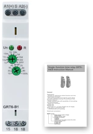 DEWIN Rele Temporizador AC/DC 24V-240V, GRT8‑M1 Relé de Tiempo Retardo 0,1 s-10 días Relé de Tiempo con 10 Funciones de Retardo, para Equipos Industriales,Iluminación,Control de Motores y Ventiladores
