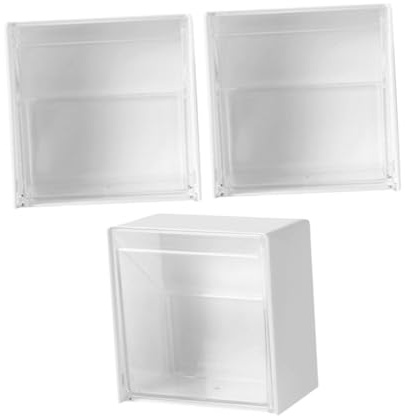 BESTYASH 3stücke Wattepad-halter Wand-montage Aufbewahrungsbox Fürs Badezimmer Mit Baumwolle Tupfer Boxen Für Wattestäbchen Und Kleine Gegenstände Organizer Lagerung Box Für