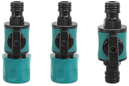 3 Pezzi Raccordo Tubo Da Giardino Con Valvola,Connettore Per Tubo,Connettore Per Tubo Da Giardino Raccordo,Connettore Rapido Per Tubo Dell'acqua Da 16 Mm 2 Vie Per Tubi Dell'acqua Da 1/2 Pollice