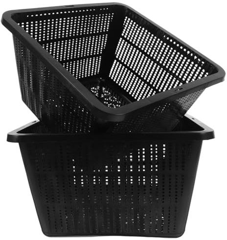 Hemobllo Paniers de Plantation Hydroponique Légers et Portables Lot de 2 en Plastique Noir pour Plantes Aquatiques, pour Jardinage Intérieur et Petits Espaces
