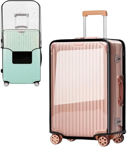 JZRTravel 28 inch Suitcase Cover for Luggage Protector Clear PVC Waterproof | Baggage Protective Cover for Tsa Approved Travel Sleeve Case
