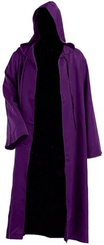 Generisch Manteau à capuche pour homme Fancy Cool Cosplay Costume Gothique Vêtements 4XL, lilas, L