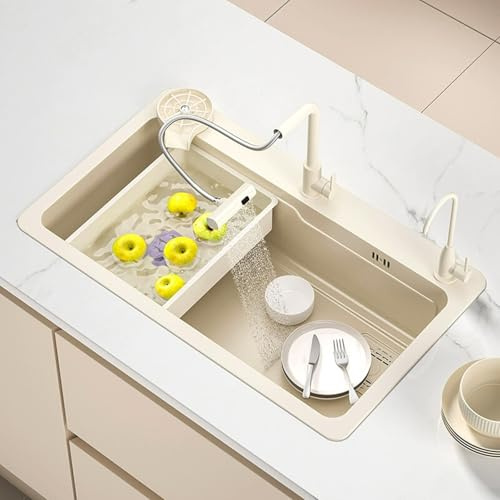 Evier Cuisine Moderne Multifonctionnel Autoportant, Lave-Mains D'Intérieur Evier Inox 1 Bac for Cuisine, Salle de Bain, Bar et Buanderie