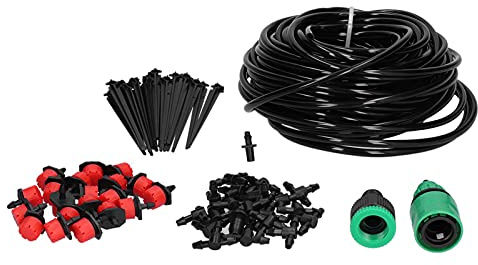 Acouto 20M 4/7 Manguera de Riego de Jardín Kit de Riego por Goteo Automático Gotero para Maceta Casera Su Pulverización le Preocupa Si Fija la dirección. Cerrado
