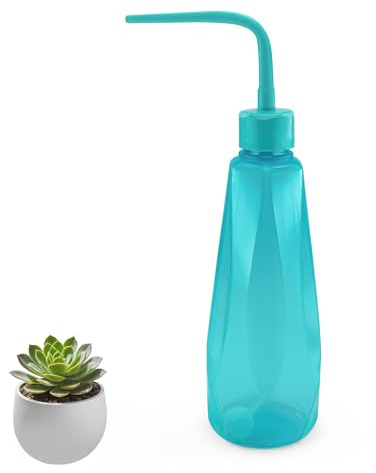 480ml Regadera para Plantas de Interior, Regadera Pequeña con Pico Largo para Bonsáis, Suculentas y Semilleros, Dispositivo de Riego con Bola de Gravedad de 360°, 3 Colores (Azul)