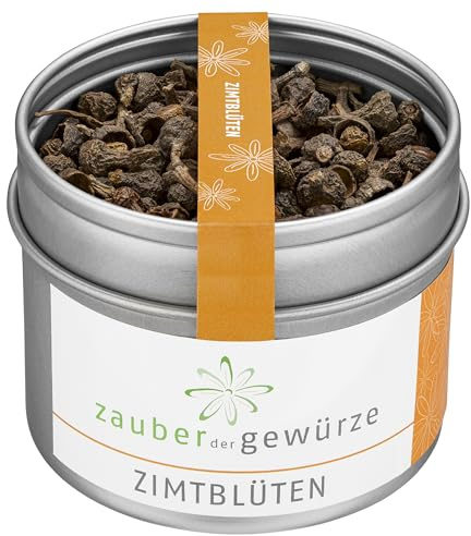 Zauber der Gewürze Zimtblüten, ganze getrocknete Zimt Blüten, handverlesen, ohne Zusatzstoffe, Premium-Qualität in wiederverschließbarer Aroma-Dose, 40 g