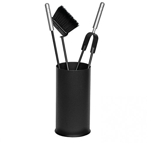 raik 21.02.904.2 Kaminbesteck, 3-teilig, schwarz, Edelstahlgriffe, 60cm