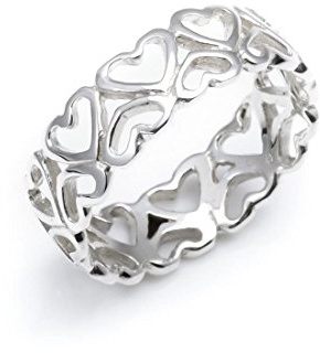 Silverly Herzring aus 925er Sterlingsilber | Offenes Herzband | Süße Liebesversprechensringe | Romantischer Schmuck | Geschenk zum Valentinstag oder für die Beste Freundin | Silberringe für Damen