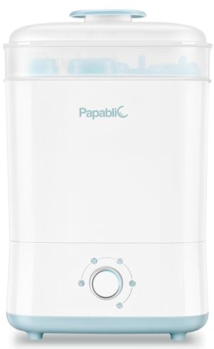 Papablic Baby Bottle Sterilizer and Dryer Pro, Esterilizador De Biberones, Electric Steam Sterilizer for Baby Bottles, Pacifiers, and Pump Parts, Large Capacity 10 Bottles