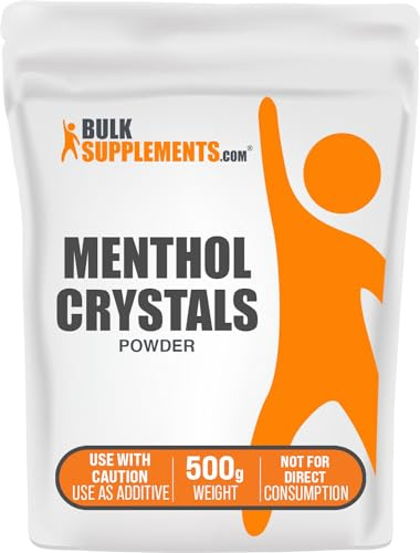 BulkSupplements.com Menthol Crystal - Natural Menthol Crystals - Menthol Crystals for Soap Making, for Shower Steamers Aromatherapy - Pure & Gluten Free, 500g (1.1 lbs)