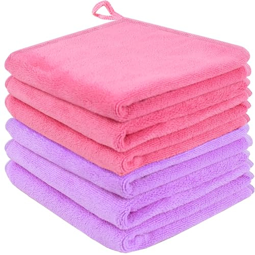HIDMD Panno Struccante per il Viso in Microfibra Pulizia Viso Solo con Acqua 30cm x 30cm 3 pezzi Colore Bianca (Rosax3)