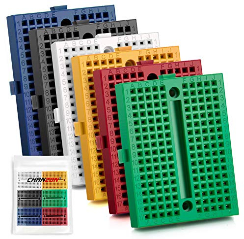 Chanzon 6 pièces mini planches à pain avec 170 points d'attache SYB-170 Kit de prototype sans soudure (6 couleurs différentes) Planche à pain PCB plus dos adhésif pour Arduino Raspberry Pi