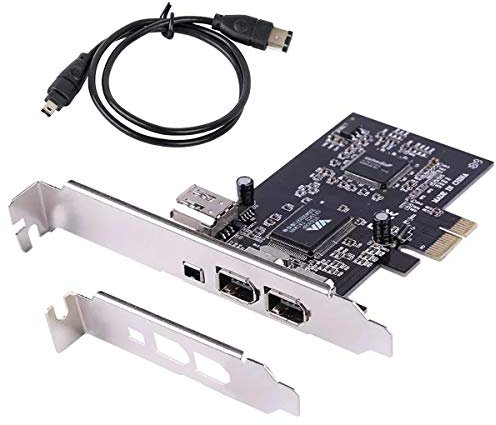 ELIATER PCIe Firewire Card for Windows 10, IEEE 1394A PCI Express Controller 4 Ports(3 x 6 Pin and 1 x 4 Pin), 1394a Firewire 400 Adapter for Windows 7/8/11/Mac OS with Low Profile Bracket and Cable