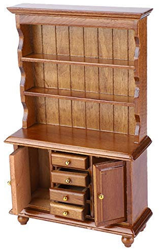 Maßstab 1:12 Miniatur DREI Schicht Bücherregal Zubehör Puppenhaus Schrank Vitrine Möbel Spielzeug Mini Holzmöbel Pretend Play Spielzeug für 3 4 5 Jahre alt Mädchen Kleinkinder