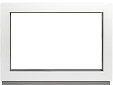 Finestra in plastica per finestre in vetro fisso, larghezza 100 x 85 cm, colore bianco, finestra con doppi vetri, per casette da giardino, garage, finestre in plastica di alta qualità, larghezza 1000