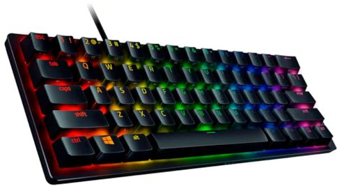 Razer Huntsman Mini 60% Gaming Keyboard: Fastest Keyboard Switches Ever - Linear Optical Switches - Chroma RGB Lighting - PBT Keycaps - Onboard Memory - Classic Black (Renewed)