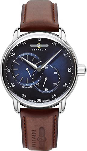 Zeppelin Herrenuhr mit Lederband Serie New Captain’s Line Automatik 24 Stunden Anzeige 8662-3