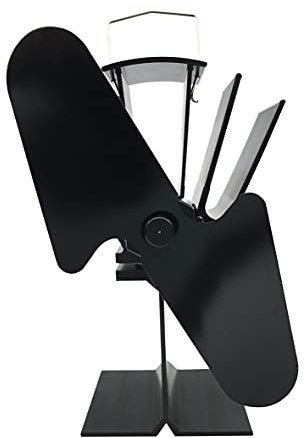 Firefix Kaminofen Ventilator Ofen Stromlos Schwarz Geräuschlos Kamin Holzofen