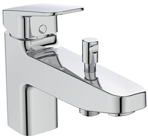 Ideal Standard Ceraplan Badearmatur, langlebige Duscharmatur mit Temperaturbegrenzer, 20 l/min (3 bar), Aufputz-Montage, robuste Oberfläche – Chrom (47x196x146 mm)