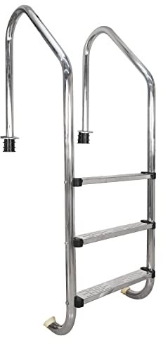 DOEL Swimming Pool Ladder, Non-Slip Steps Ladder, 3-Step In-Ground Stainless Steel Step for Indoor/Outdoor Pool, Easy Assembly and Climbing