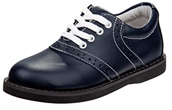 Womens Cheer Oxford Saddle Uniform School Leather Shoes (Navy, 8.5 Medium Adult)