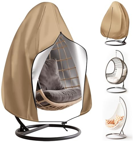 MI CASA Hängesessel Abdeckung Wasserdicht Abdeckplane Abdeckung für Hängesessel mit Gestell Schutzhülle für Gartenschaukel, UV-beständig Schwerlast Hängekorb Schutzhaube Wetterschutzhülle - khaki