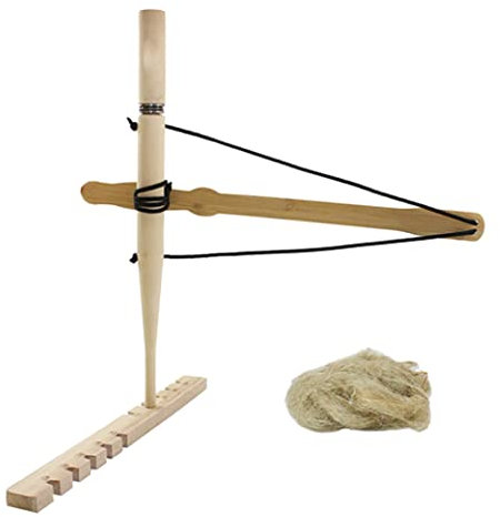 Bow Drill Kit Fire Starter Primitive Wood Survival Practice Friction Fire Tool for Teaching Outward Training Light Yellow.