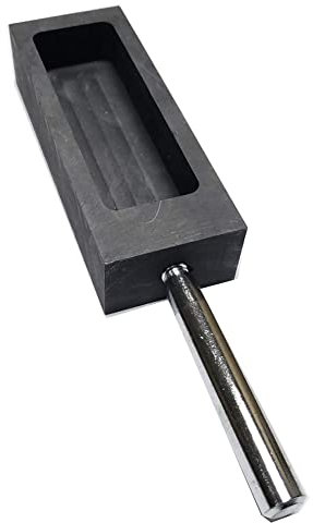 wiianoxd Gold Silber Graphit Barren Form Tiegel für Schmelzen, GießEn, Veredeln mit Metallstange (1 Kg)