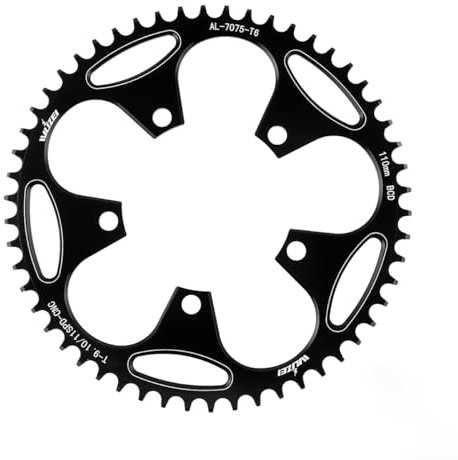 KTKEET 110/130 BCD Plato para cadena 36/38/40/42/44/46/48/50/52/54/56/58/60T de 5 tornillos, redondo estrecho ancho para bicicleta de 9/10/11 velocidades, bicicleta plegable (110BCD 54T)