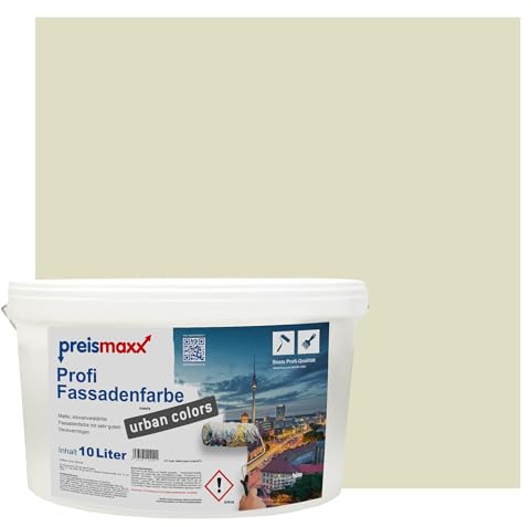 Preismaxx Profi Fassadenfarbe Grün Mauvegrün silikonharzverstärkt aussen 10l