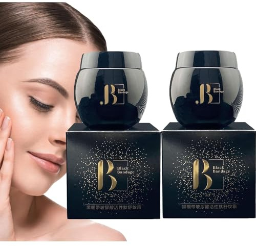 2 Stück Anti-Falten-Gesichtscreme, Schwarze Bandage, Hyaluronsäure, Aktives Peptid, Anti-Falten-Creme, Schwarze Bandage, Gesichtscreme, Kollagen-Hyaluronsäure-Gesichtscreme