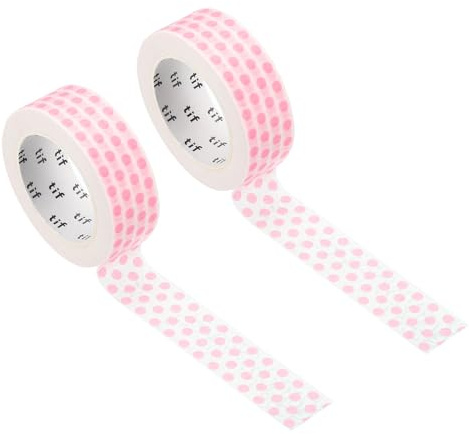 PATIKIL Holographisches Washi Tape 0,59 Zoll x 10,93 Yards, 2 Rollen selbstklebendes Punkt-Muster-Maskierungssticker für DIY-Kunsthandwerk, Verpackungsdekoration, Pink