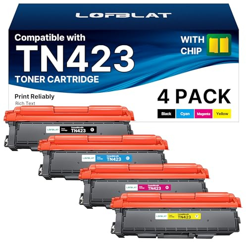 LOFBLAT TN423 TN421 Kompatibel für Brother MFC-L8690CDW TN-423 TN-423BK TN-421 für Brother MFC L8690CDW DCP-L8410CDW MFC-L8900CDW HL-L8260CDW HL-L8360CDW (Schwarz Cyan Gelb Magenta, 4-Pack)